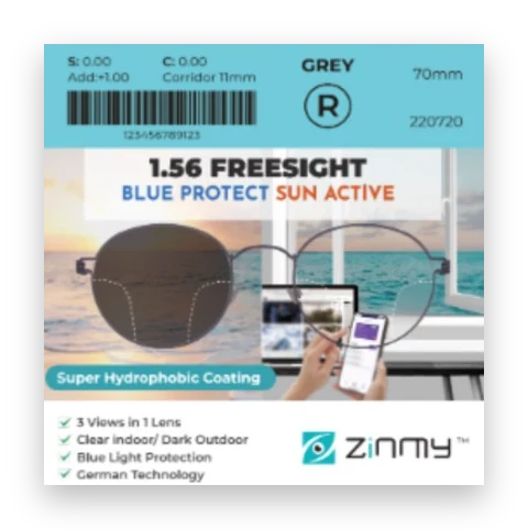 ZINMY 1.56 FreeSight Blue Protect Sun Active